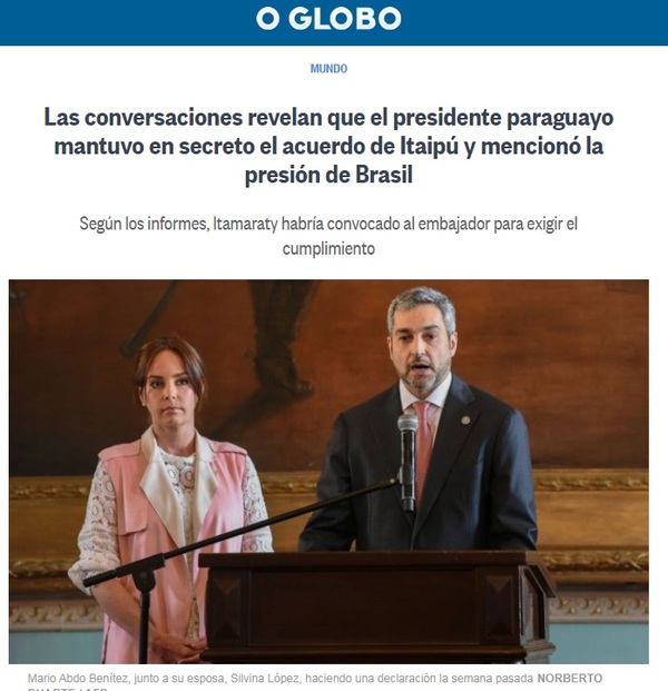 O Globo destaca que Abdo sabía del acta entreguista - ADN Paraguayo