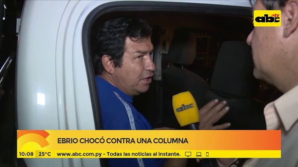 Ebrio chocó contra columna - ABC Noticias - ABC Color