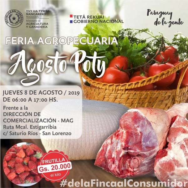 Este jueves feria agrícola “Agosto Poty” en San Lorenzo | .::Agencia IP::.