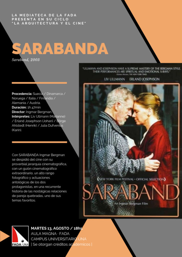 Este martes se exhibirá el film Sarabanda en la FADA – UNA | .::Agencia IP::.