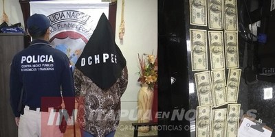 INTENTÓ CAMBIAR DÓLARES FALSOS Y QUEDÓ DETENIDA