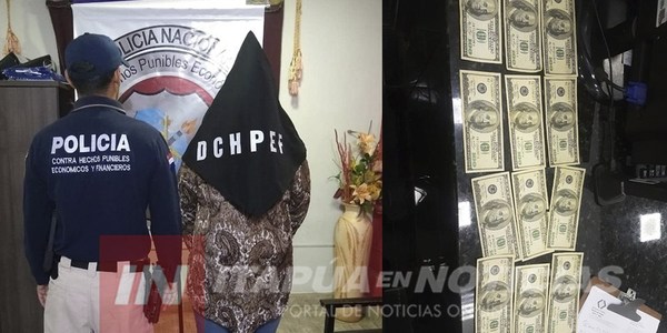 INTENTÓ CAMBIAR DÓLARES FALSOS Y QUEDÓ DETENIDA