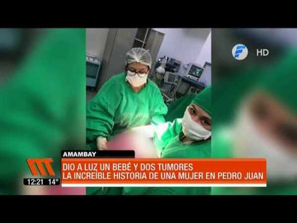 Increíble historia: Dio a luz a un bebé y a la par le extirparon dos tumores