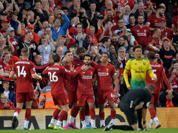 Liverpool arranca la Premier League con goleada al Norwich