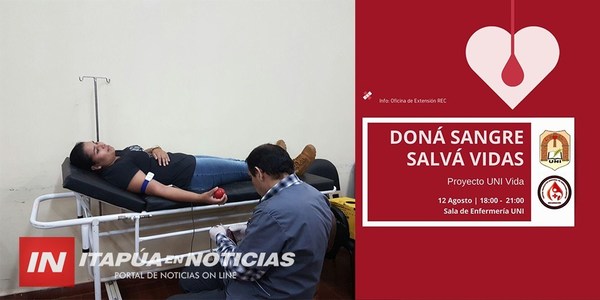INVITAN A PARTICIPAR DE LA CAMPAÑA “DONA SANGRE- SALVA VIDAS”
