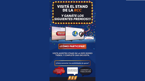 Participá del gran sorteo de la RCC en la Expo Rodeo Trebol