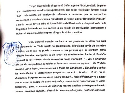 Presentan denuncia ante llamado a manifestarse con violencia