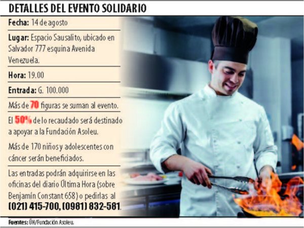 Para ayudar a niños de Asoleu serán chefs por un día 70 famosos