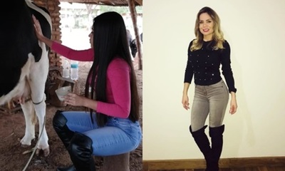 Laurys Dyva quiere invitar la leche de sus vacas a Dahiana Bresanovich