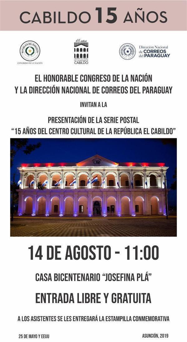 Lanzarán mañana estampillas conmemorativas por los 15 años del Cabildo - ADN Paraguayo