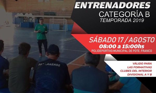 Taller de entrenadores será en Franco