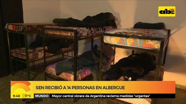 SEN recibió a 14 personas en el albergue - ABC Noticias - ABC Color