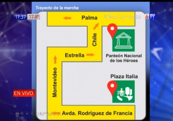 Marcha en el microcentro: Este es el itinerario de manifestantes | Noticias Paraguay