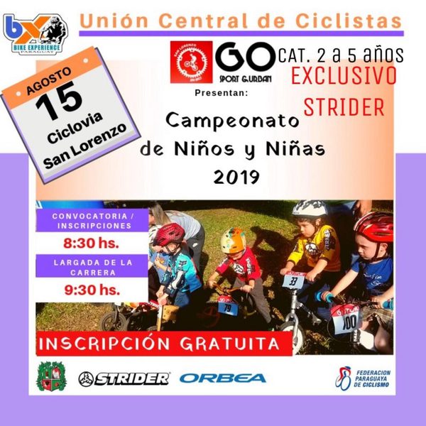 Este jueves habrá competencia ciclística infantil en la ciclovía | San Lorenzo Py