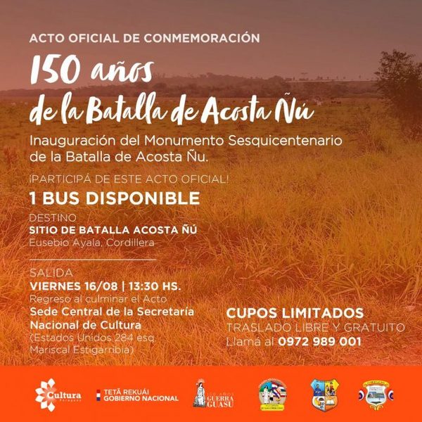 Invitan a la inauguración del monumento en homenaje a los niños mártires de Acosta Ñu