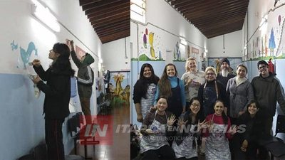 VOLUNTARIOS PINTAN MURALES EN EL HOSPITAL PEDIÁTRICO DE ENCARNACIÓN