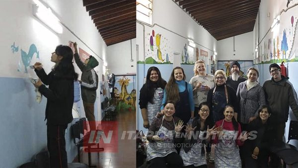 VOLUNTARIOS PINTAN MURALES EN EL HOSPITAL PEDIÁTRICO DE ENCARNACIÓN