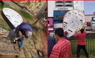 Comuna retira carteles publicitarios irregulares en el microcentro