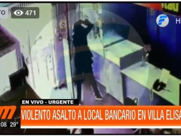Delincuentes balearon a policía en millonario asalto a un local de cobranzas