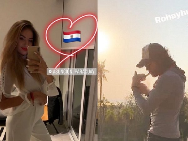 Mario Cimarro y su chica'i disfrutan del Paraguay