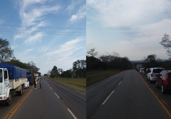 Tomateros cierran ruta por tiempo indefinido; conductores en largas filas ya están impacientes - ADN Paraguayo