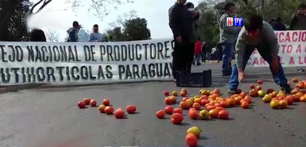 Productores de tomates cierran ruta en Caaguazú | Noticias Paraguay