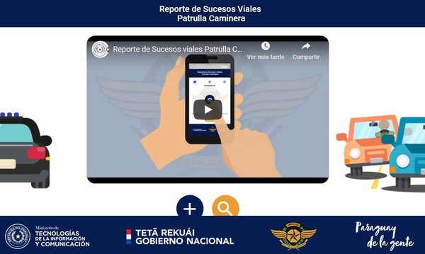 Ciudadanos pueden reportar sucesos viales a la Patrulla Caminera