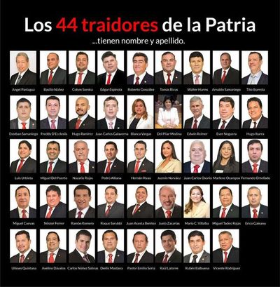 Liberales repudian a los “44 traidores de la patria” - Nacionales - ABC Color
