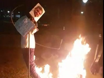 Universitarios queman judas kái de Mario Abdo y Hugo Velázquez