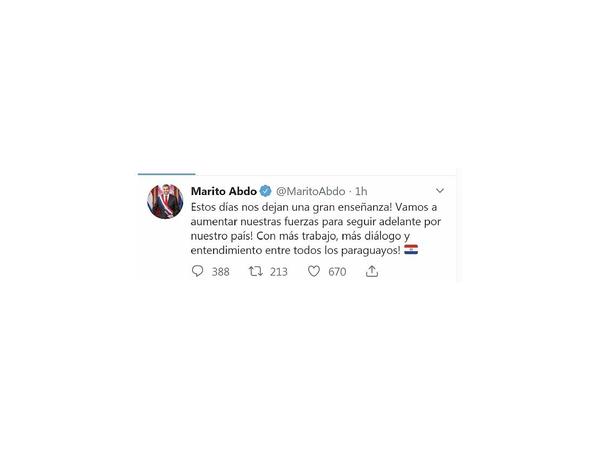 Marito pide diálogo y dice que crisis deja una lección
