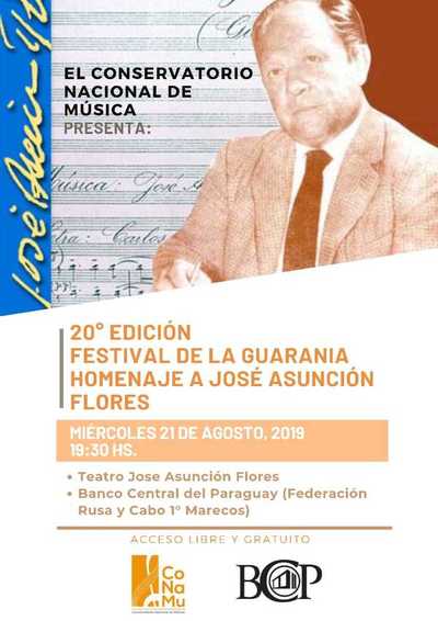 CONAMU presenta este miércoles homenaje al Maestro José Asunción Flores - .::RADIO NACIONAL::.