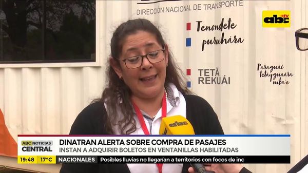 Dinatran alerta sobre compra de pasajes - ABC Noticias - ABC Color