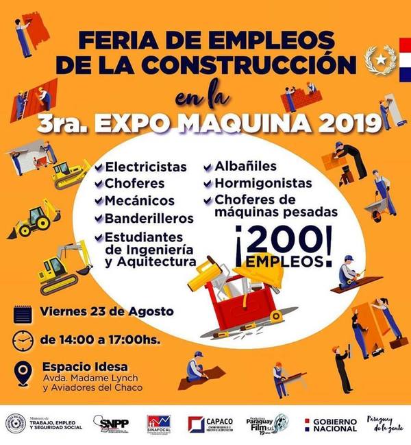 Feria de empleo en la Expo Máquina pretende cubrir 200 puestos laborales - ADN Paraguayo