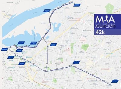 La ruta de los 42 kilómetros de la Maratón Internacional de Asunción - Nacionales - ABC Color