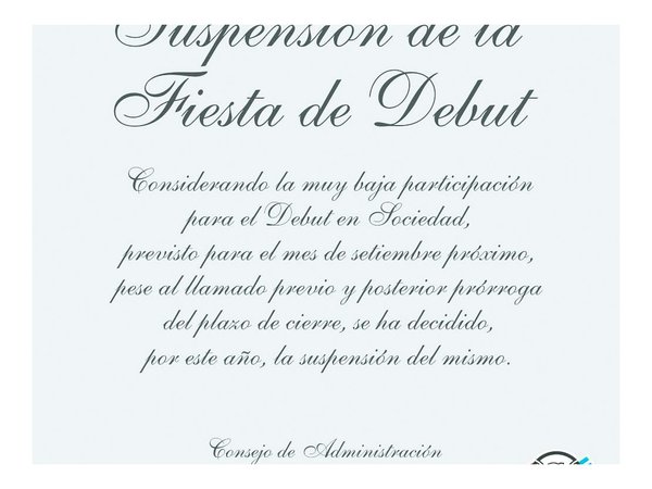 Club suspende fiesta debut por "plantón" de señoritas