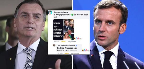 Bolsonaro trata de "vieja" y discrimina a la esposa de Macron