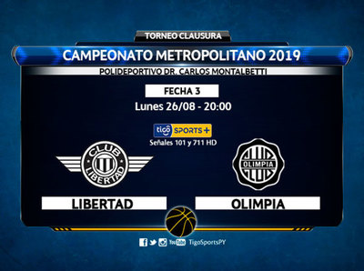Libertad y Olimpia se miden por la fecha 3 del Clausura de baloncesto