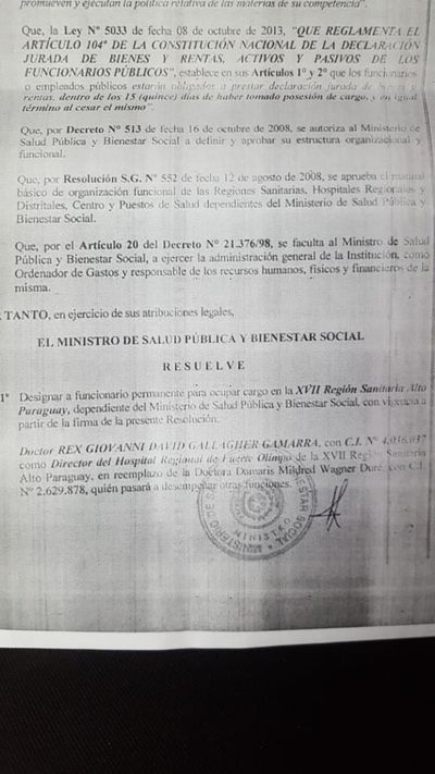 Denunció falta de insumos y la destituyeron - Nacionales - ABC Color