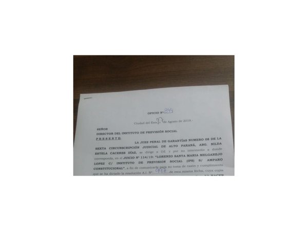Jueza ordena al IPS proveer medicamento para Loreli