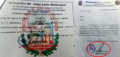 Vaesken amenaza a Intendente de Mallorquín si no cambia informe sobre falsificación de patente no recibirá obras