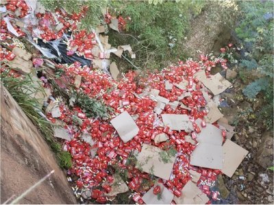 Conductor pierde el control y caen 40.000 kilos de cerveza a un arroyo