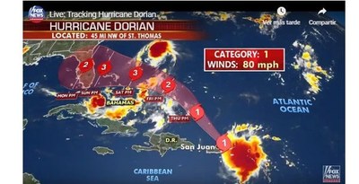Huracán Dorian se acerca a Puerto Rico y puede llegar a categoría 3 - ADN Paraguayo