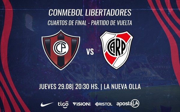 Cerro Porteño con la obligación de remontar el resultado adverso ante River Plate - .::RADIO NACIONAL::.