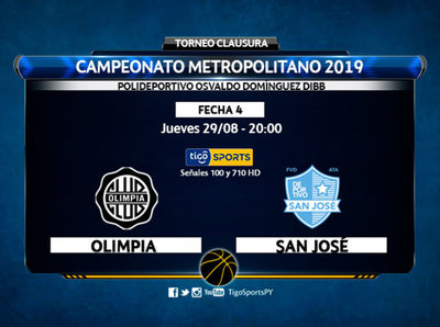 Olimpia – San José, la cita en el polideportivo ODD