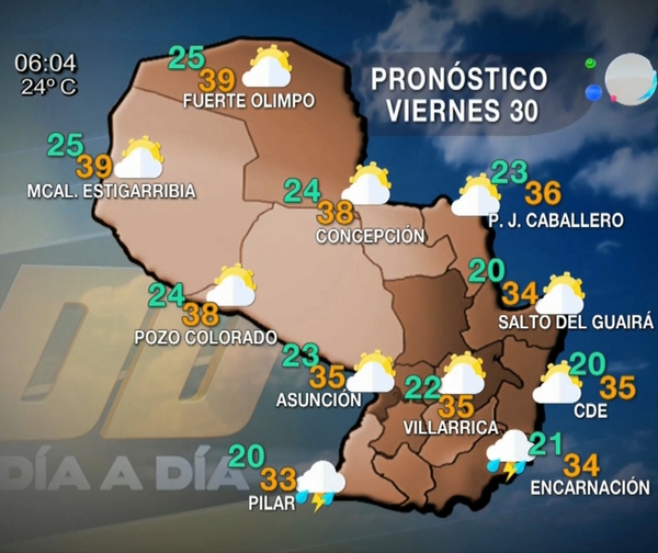 Se espera un ambiente caluroso con precipitaciones al final del día