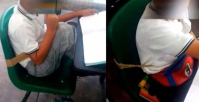 HOY / Apartan a docentes que ataban a niños con cinta de embalaje