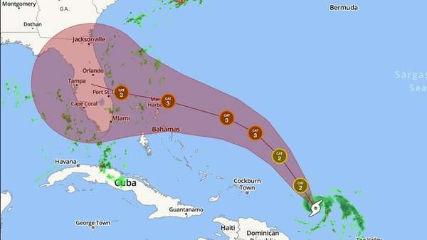 El huracán Dorian se fortalece a la Categoría 3 y se pronostica que golpeará a Florida como Categoría 4