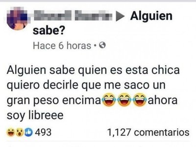Escrachó a su chico'i en el Facebook y fue viral