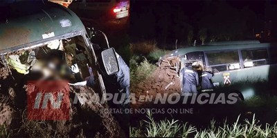 ÓMNIBUS DEL MINISTERIO DE DEFENSA VOLCÓ SOBRE LA RUTA 1