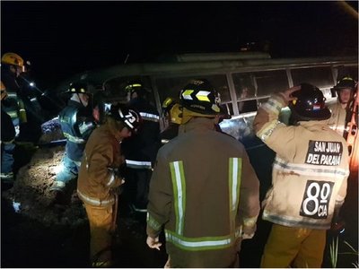Ómnibus militar con 43 cadetes sufre accidente en Itapúa